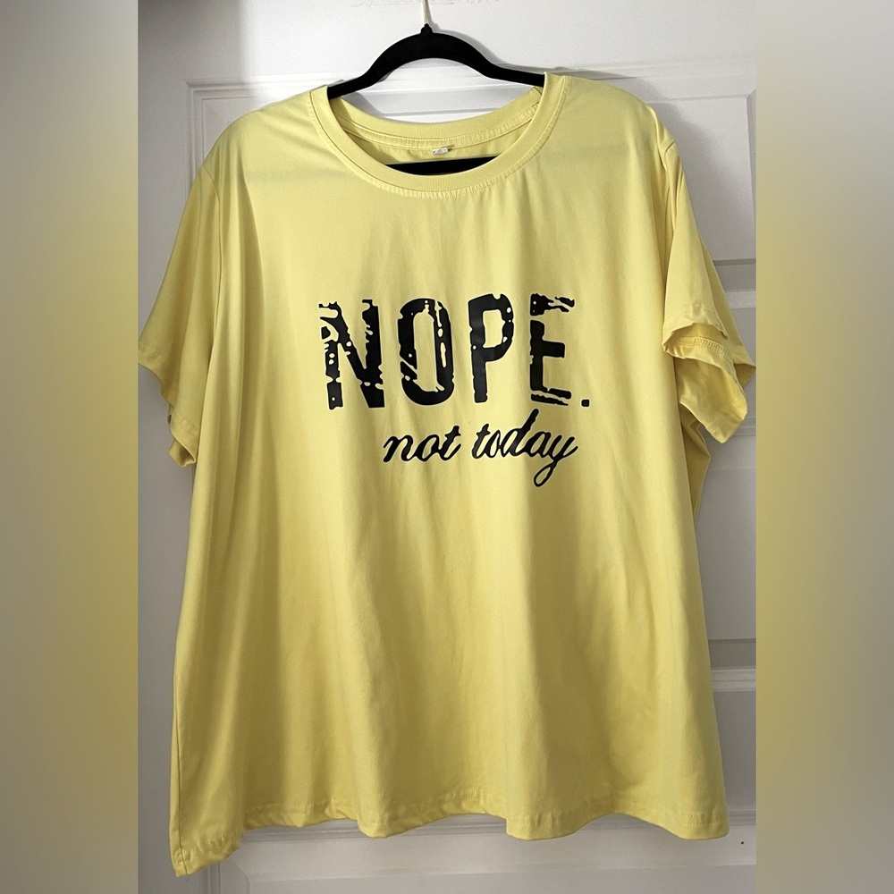 Plus Size 4XL “ Nope Not This One” Classic Crew Neck Short Sleeve Tee (Yellow)